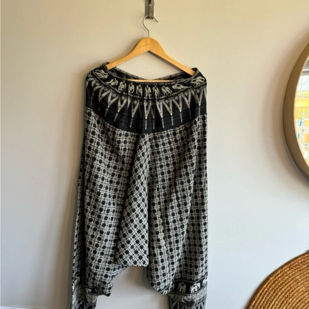 Hill tribe elephant women Aladdin style free cotton pants - Picture 9 of 12